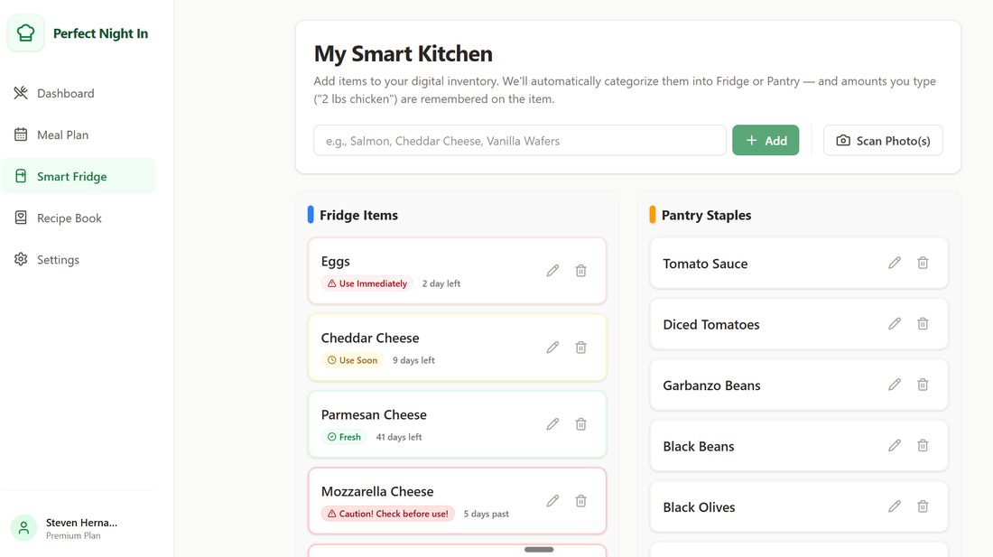 The Perfect Night In — Smart Kitchen inventory with freshness tracking